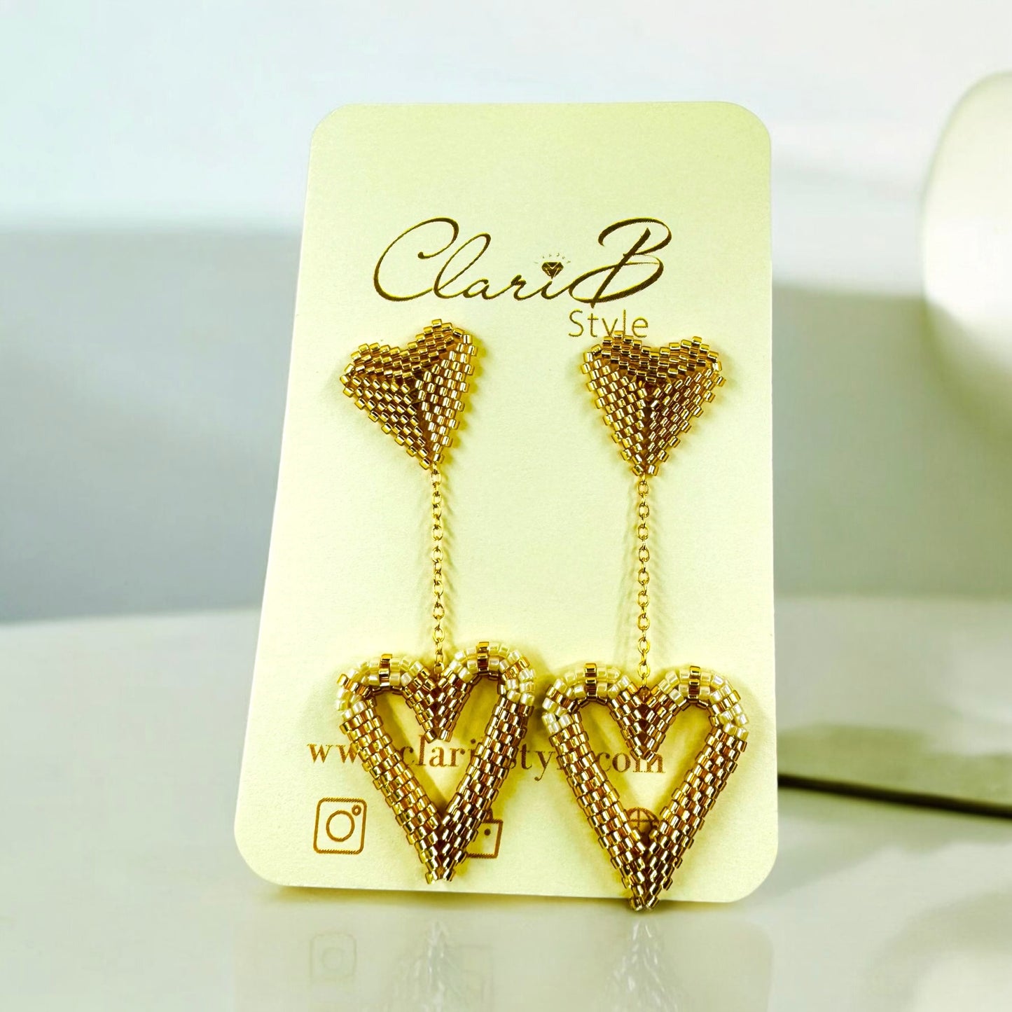 Golden Love drop earrings