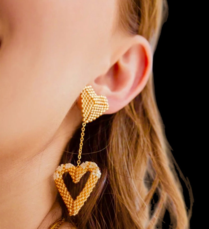 Golden Love drop earrings